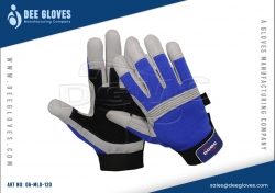 Light Duty Mechanics Gloves Dark Blue Grey And Black