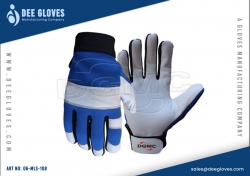 Leather Mechanics Gloves Blue And Grey 