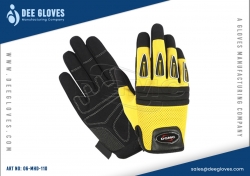 Heavy Duty Mechanics Gloves Yellow And Black
