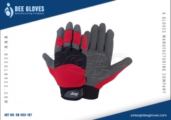 Hardware Construction Gloves Dark Grey And Red 