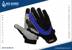 Gripper Mechanics Gloves Black Blue Panel And Grey Gripper Mechanics Gloves Black Blue Panel And Grey