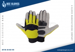 Hardware Construction Gloves Lime Green And Grey 