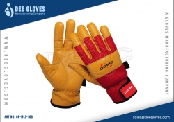 Leather Mechanics Gloves Yellow And Red 