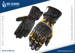 Best Selling Leather Racing Motorbike Gloves Black-Yellow Best Selling Leather Racing Motorbike Gloves Black-Yellow