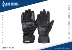 Motorbike Winter Gloves Grey And Black
