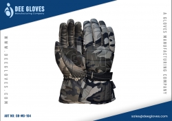 Military Gloves Grey And Black Camo Style