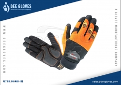 Heavy Duty Mechanics Gloves Orange And Black