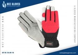 Auto Moto Mechanics Gloves Red Grey Panel And Black