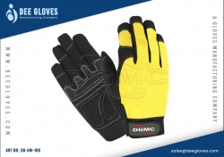 Auto Moto Mechanics Gloves Yellow Panel And Black