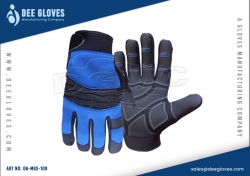Gripper Mechanics Gloves Blue Panel And Black Gripper Mechanics Gloves Blue Panel And Black