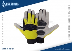 Light Duty Mechanics Gloves Lime Green And Grey