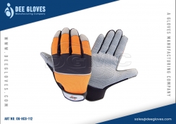 Hardware Construction Gloves Orange Panel And Grey 