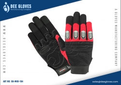 Heavy Duty Mechanics Gloves Red Panel And Black Heavy Duty Mechanics Gloves Red Panel And Black