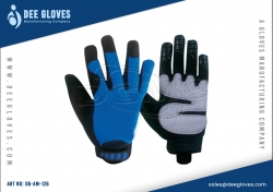 Auto Moto Mechanics Gloves Blue Grey Panel And Black