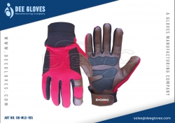 Leather Mechanics Gloves Maroon And Brown