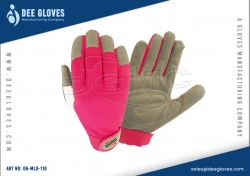 Light Duty Mechanics Gloves Pink And Brown