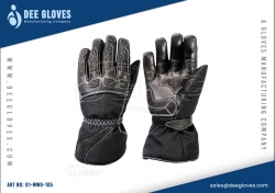 Leather Motorbike Winter Gloves Black