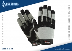 Auto Moto Mechanics Gloves Grey With Black Panel