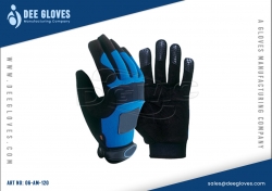 Auto Moto Mechanics Gloves Black And Blue Panel
