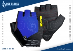 MTB Gloves Half Finger Black And Blue Panel MTB Gloves Half Finger Black And Blue Panel